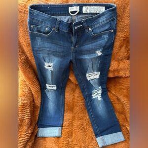 Indigo Rein Blue Distressed Skinny Jeans